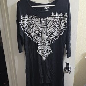 NEW Rock 47 Wrangler Black Aztec Shirt Dress Size S